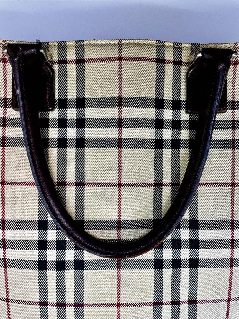 送料関税込★Burberry★チェック プリント トートバッグ★BROWN ☆送料関税込☆Burberry スモール チェック トートバッグ