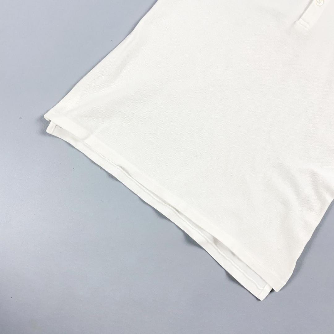 美品 ラルフローレン ビーズ刺繍 半袖ポロシャツ ホワイト サイズL*CD114