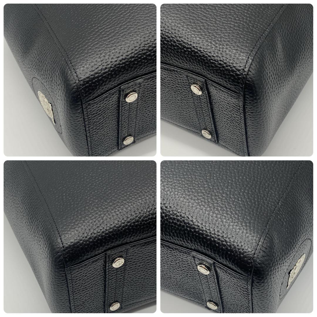 未使用級】A.D.M.J. トートバッグ シボ革 ブラック 保存袋付 A4