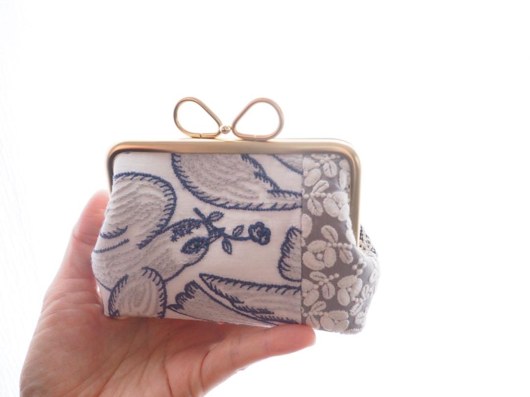〔ハンドメイド〕ミナペルホネン　12センチリボンがま口