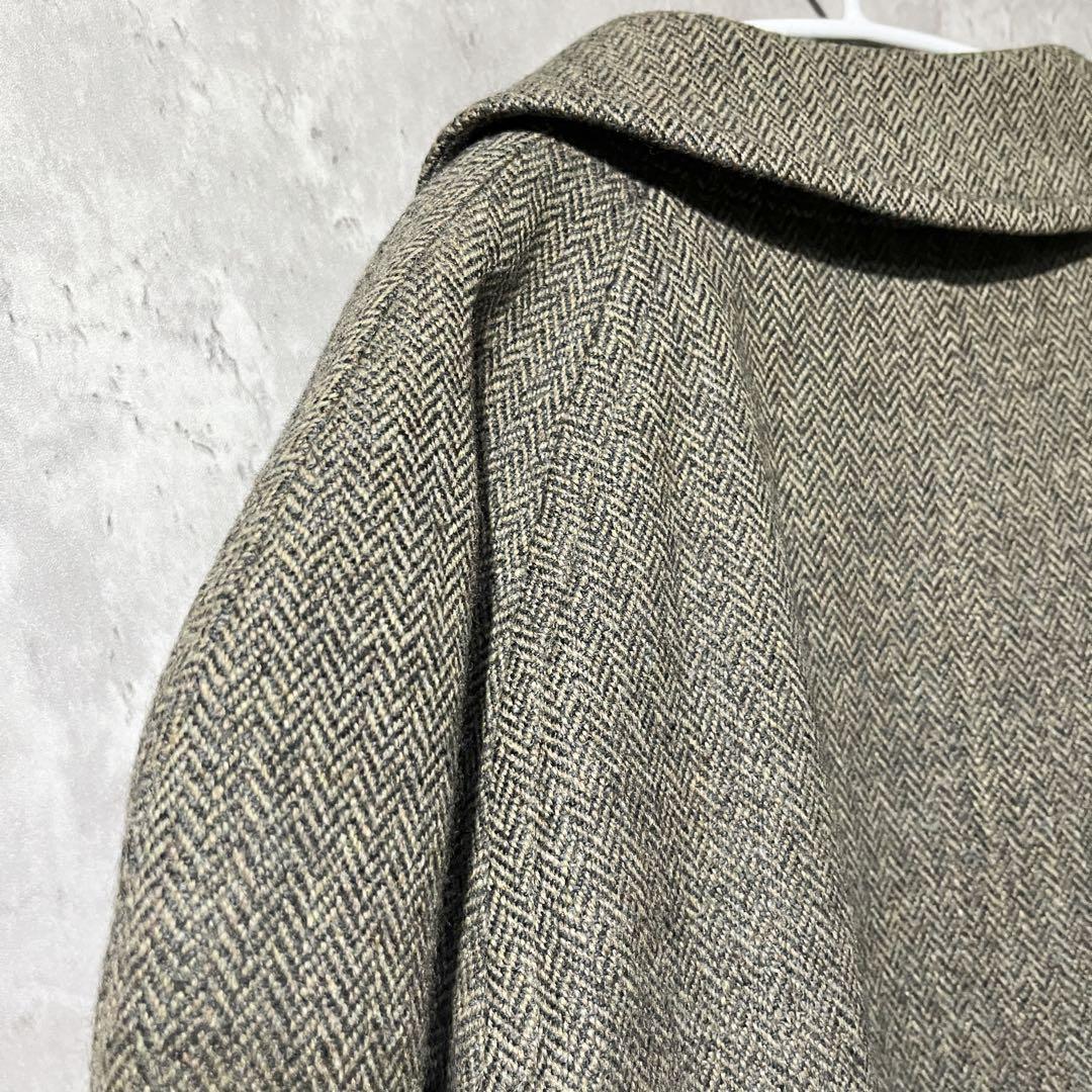 Burberry's バーバリー　ウール　カシミヤ　コート　ヘリンボーン　グレー