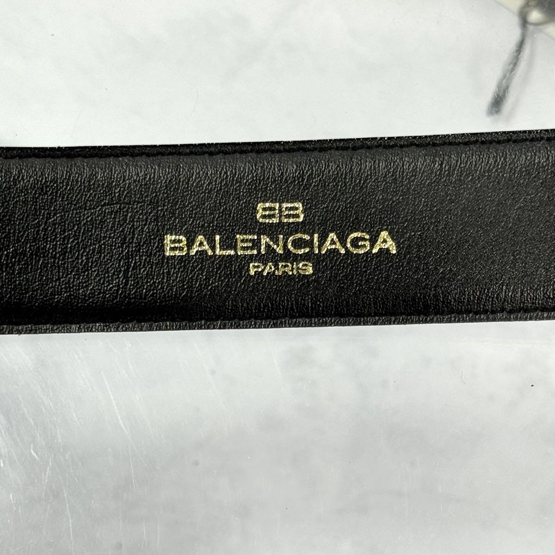 お得BALENCIAGA BBロゴ レザーベルト 2本セット 黒 保管未使用品