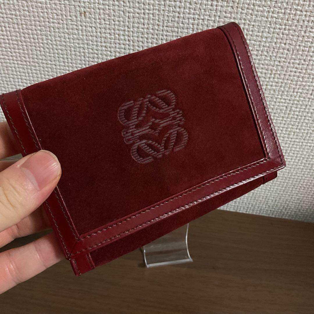 ☆開店セール☆レア品 美品 ロエベ ラムレザー×ラムスエード アナグラム 財布