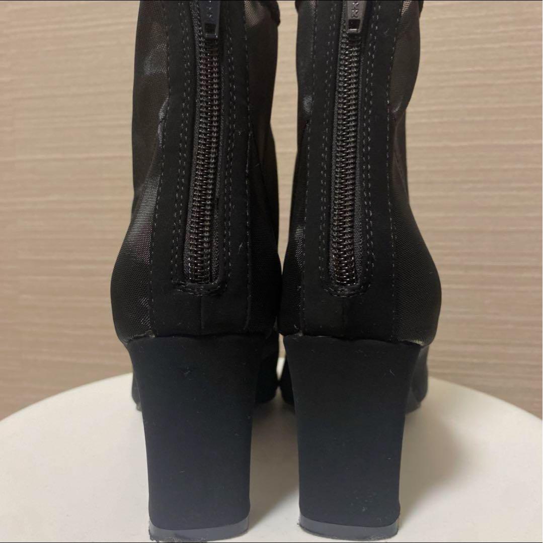 ✨オープントゥメッシュショートブーツ　snidel