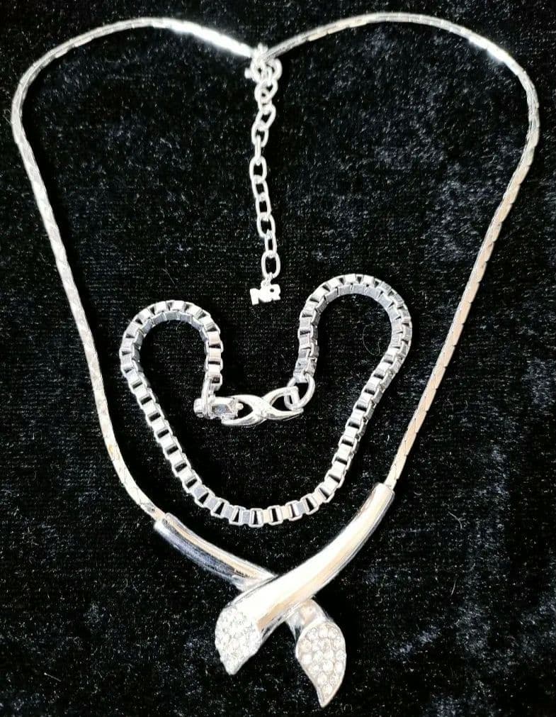 海外モデル NINA RICCI ジルコニア クロス ネックレス ブレスレット 2