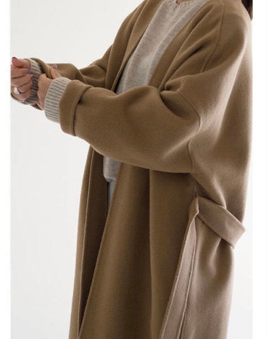 na.e ナエ　ノーカラーガウンコート