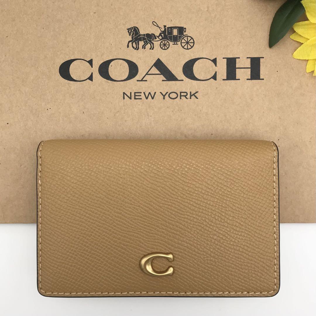 COACH 大人気！！ ビジネスカードケース ブラス/トフィー 名刺入れ 新品