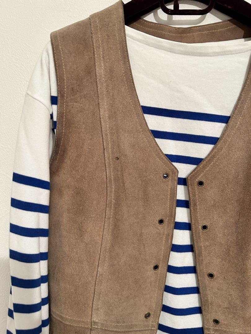 Hooked vintageスウェード フリンジベスト