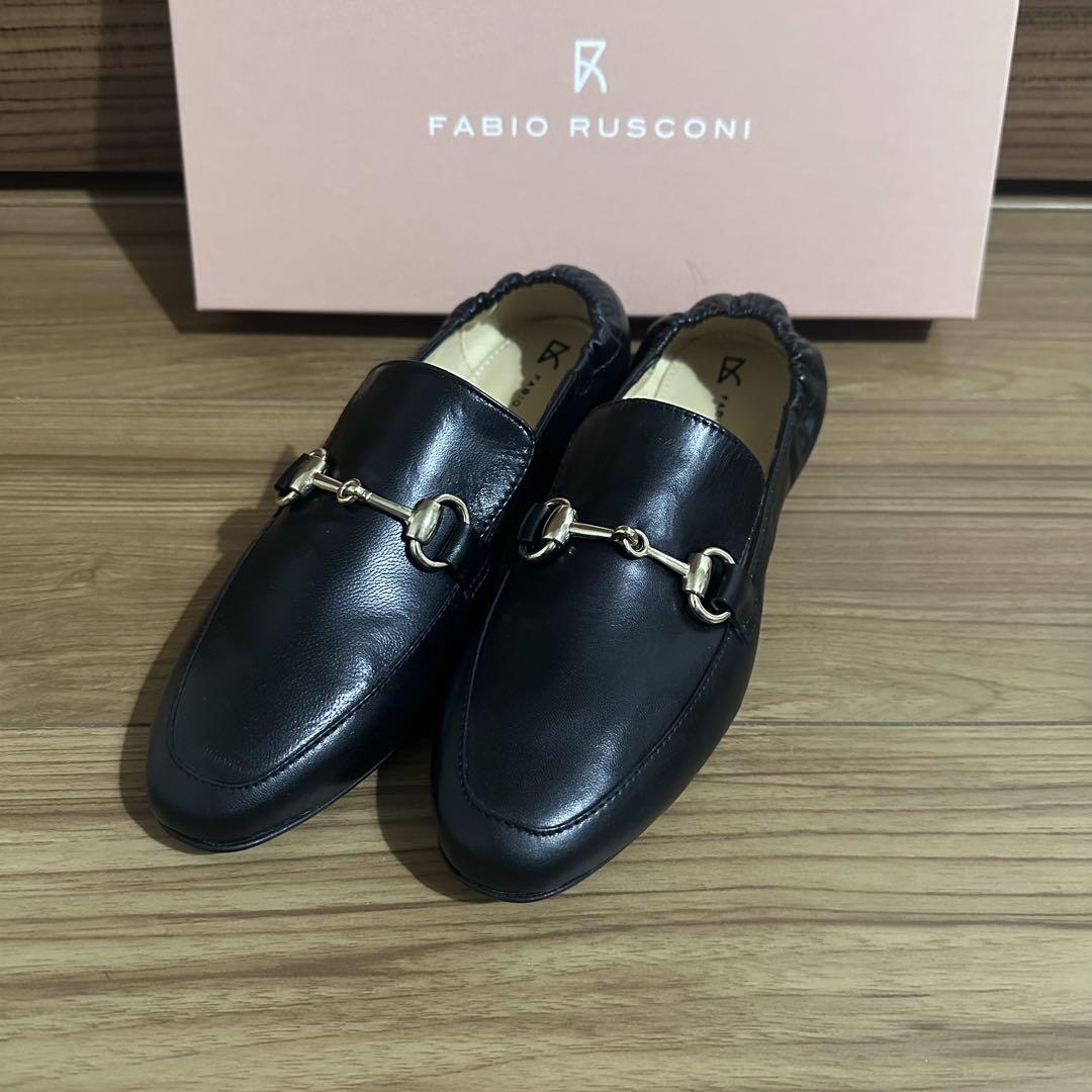FABIO RUSCONI バックシャーリングサケットローファー