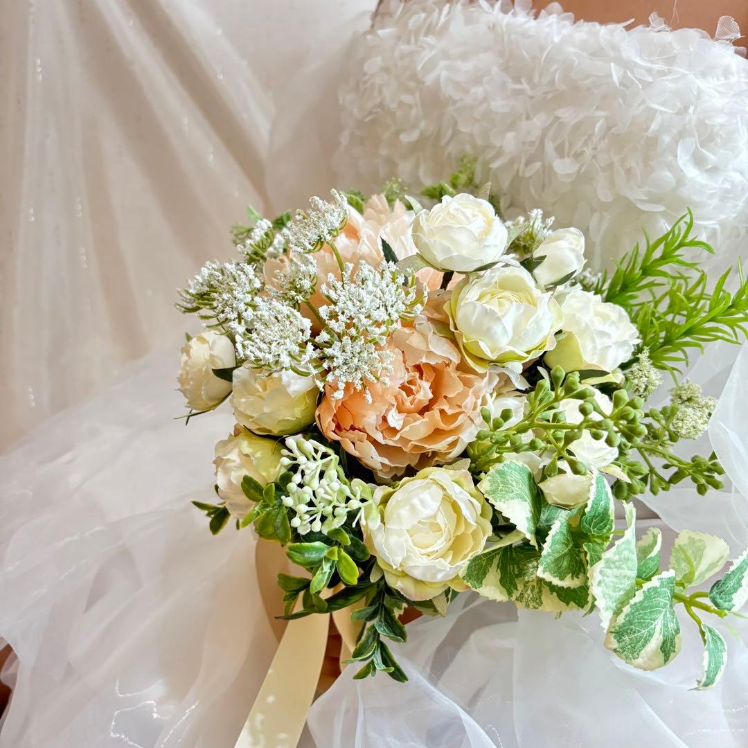 アーティフィシャルフラワーブーケ 前撮 ウェディングブーケ 結婚式 YUZUMIYA_COM