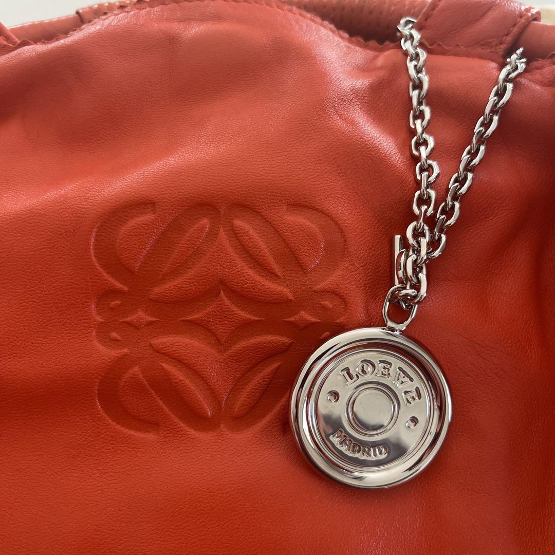 LOEWE オレンジ レザー バッグ