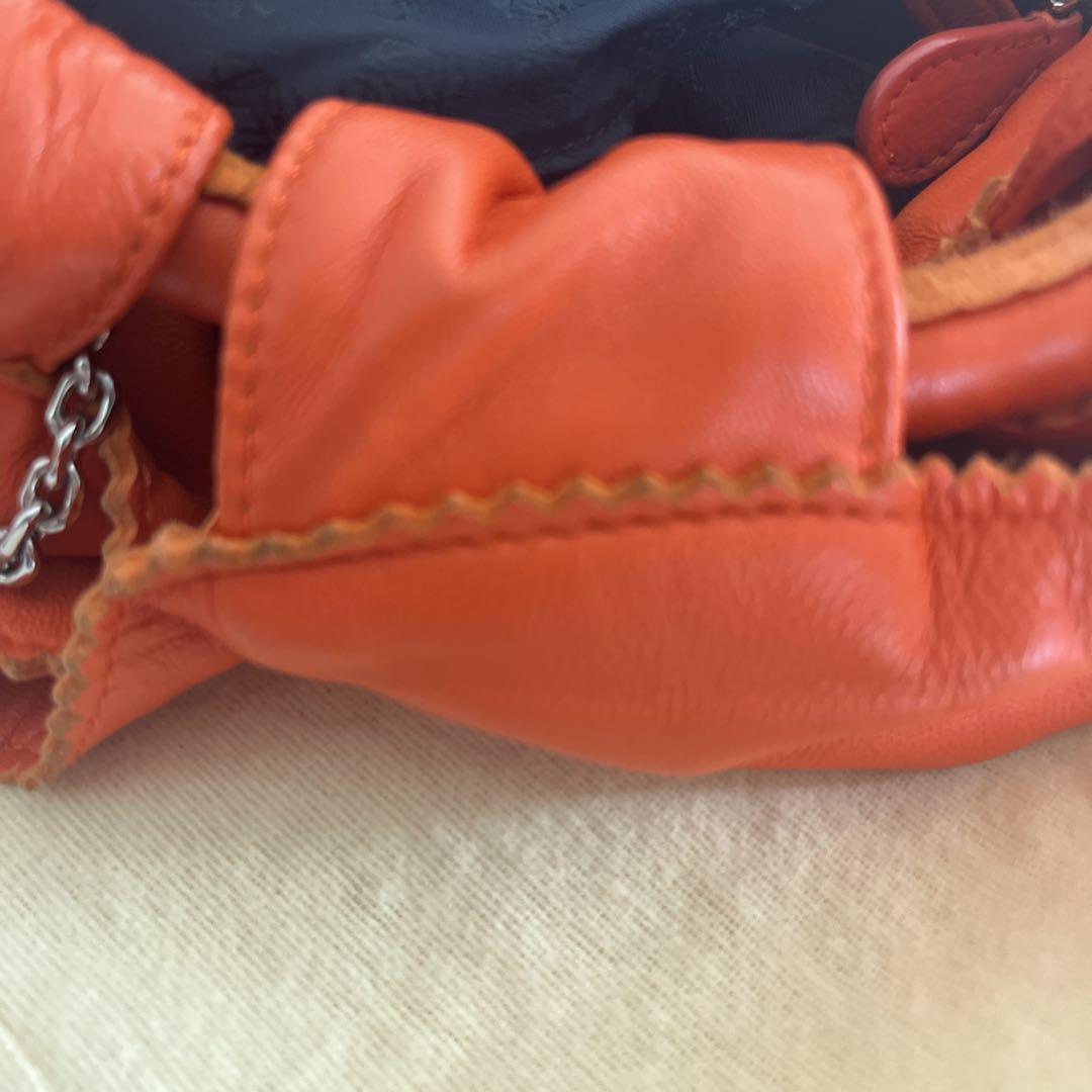 LOEWE オレンジ レザー バッグ