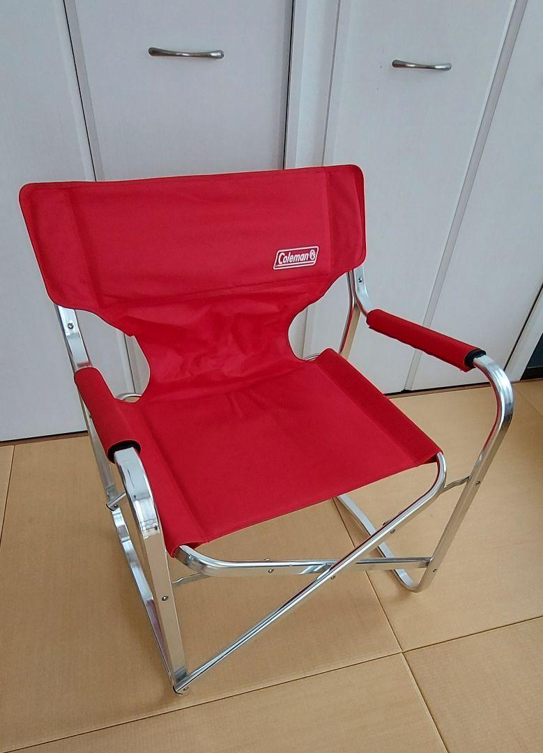 Coleman NEWキャプテンチェア 赤、ベージュ3脚セット