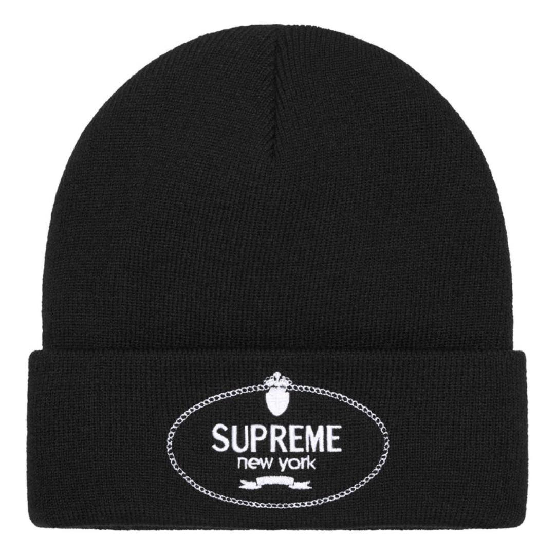 の 人気アイテムランキング Supreme 新品未使用 Crest メルカリ - ブラック 黒 Black Beanie 帽子