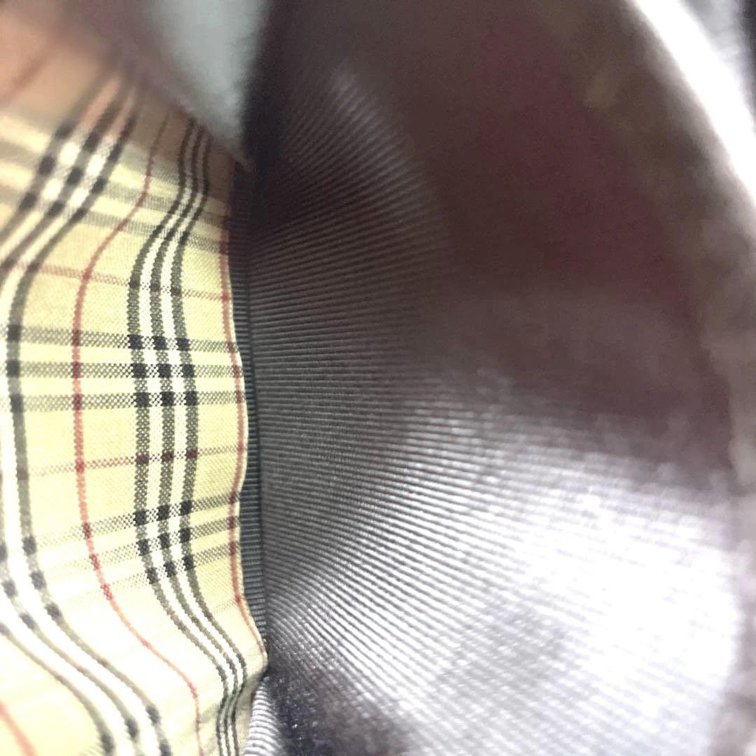 BURBERRY レザー 小銭入れ サフィアーノ 型押し ブラック 黒