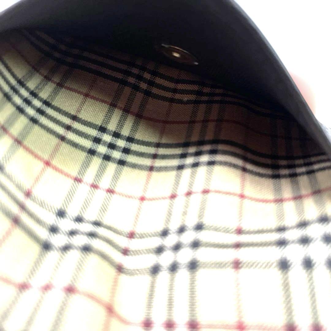 BURBERRY レザー 小銭入れ サフィアーノ 型押し ブラック 黒