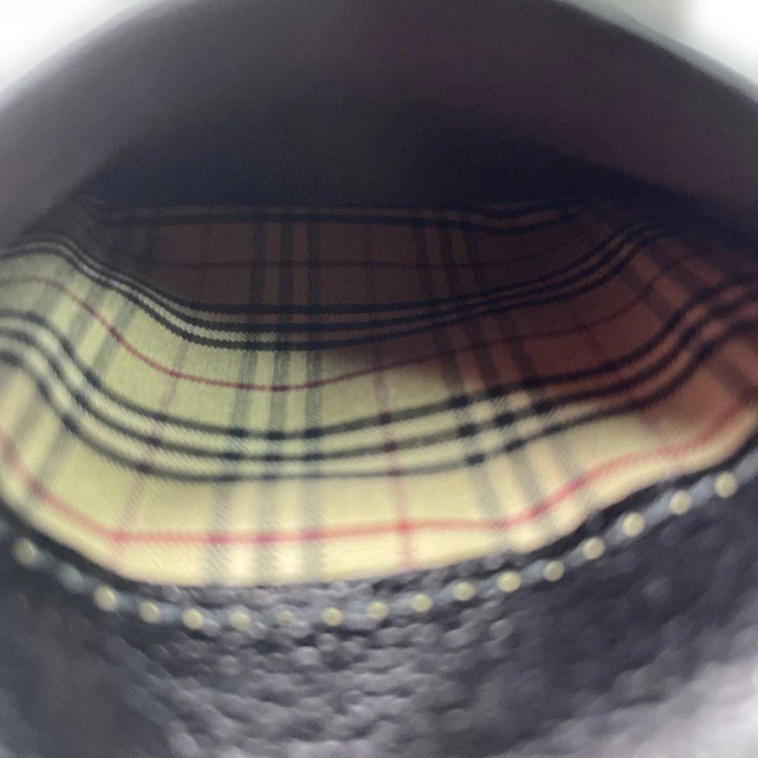 BURBERRY レザー 小銭入れ サフィアーノ 型押し ブラック 黒