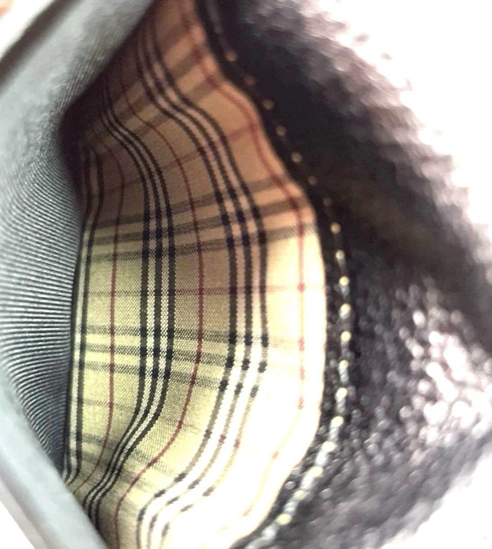 BURBERRY レザー 小銭入れ サフィアーノ 型押し ブラック 黒