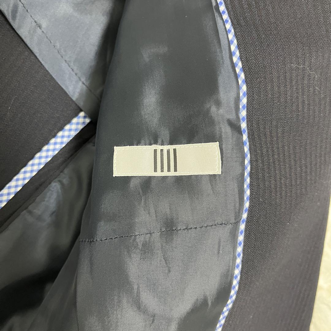 【美品】 SUIT SELECT セットアップ スーツ ネイビー ストライプ L