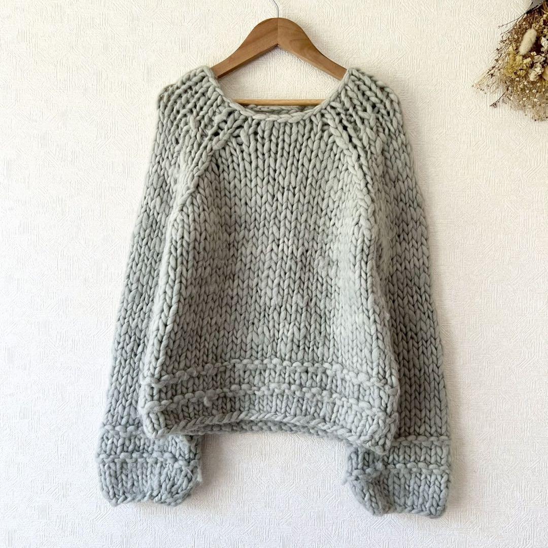 NOWOS Roving knit ローゲージハンドニット アイスブルー