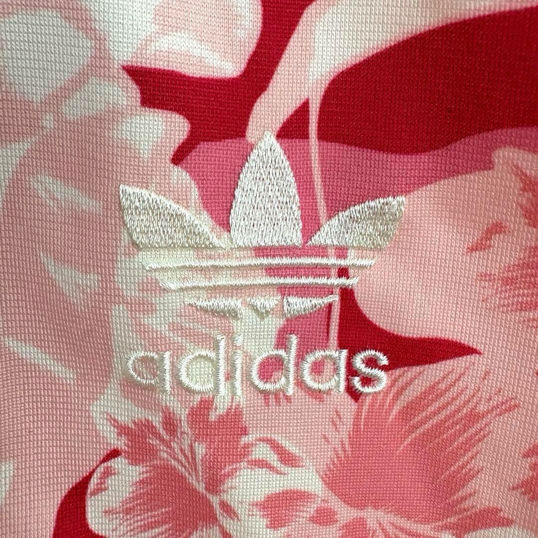 アディダス✨ トレフォイル トラックジャケット ピンク ホワイト adidas アディダス トラックジャケット 花柄ピンク トレフォイル