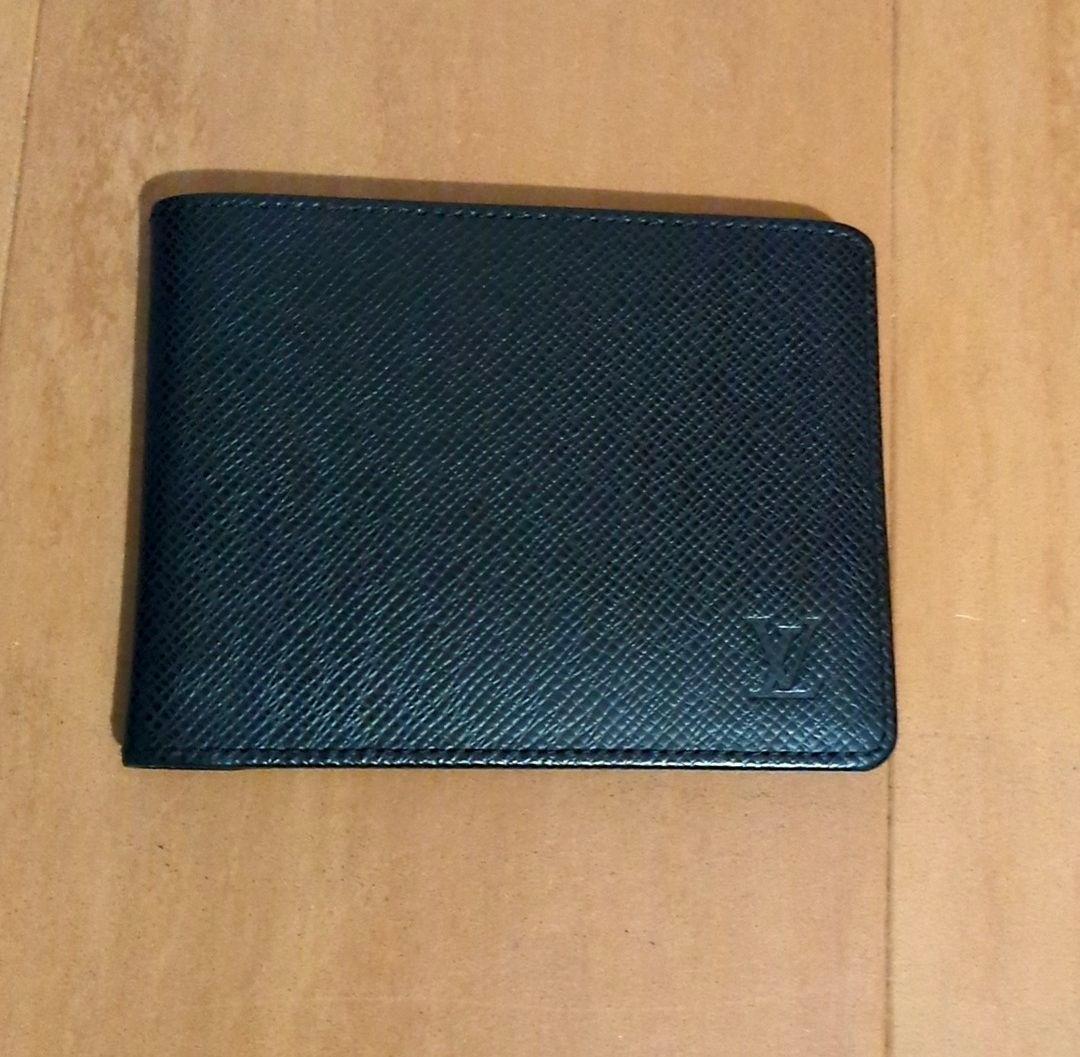 確実 ルイヴィトン ポルトフォイユ ミュルティプル ブラック 二つ折りLOUIS VUITTON