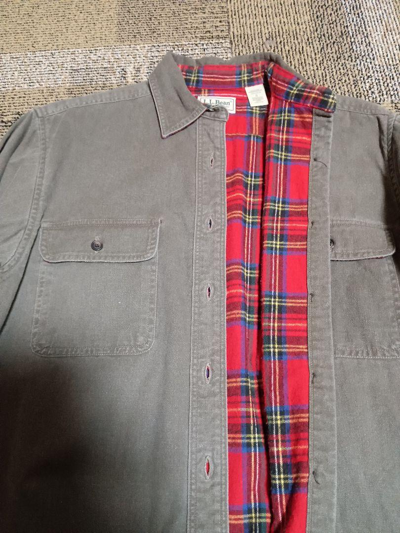 90s USA製 LLBeanチェックフランネルライナー付 Ｓ ビンテージ