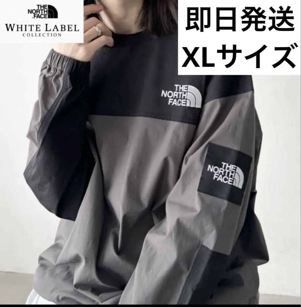ノースフェイス　韓国限定品　バイカラー 切替ワンポイント クルーネックトップス
