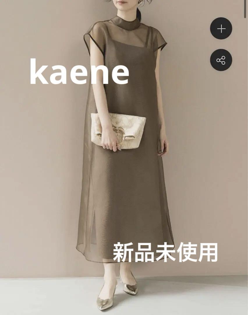 kaene アシメオーガンジードレス　brown