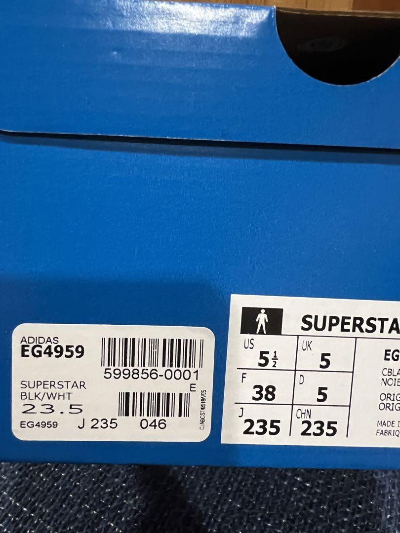 国内正規品 23.5cm アディダス スーパースター ブラック EG4959