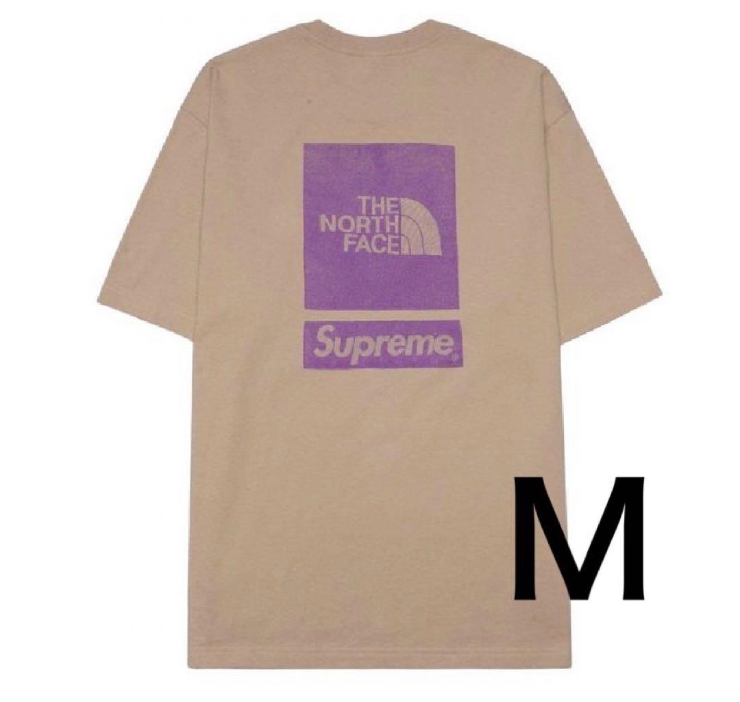 シュプリーム ノースフェイス コラボ tシャツ カーキ ベージュ