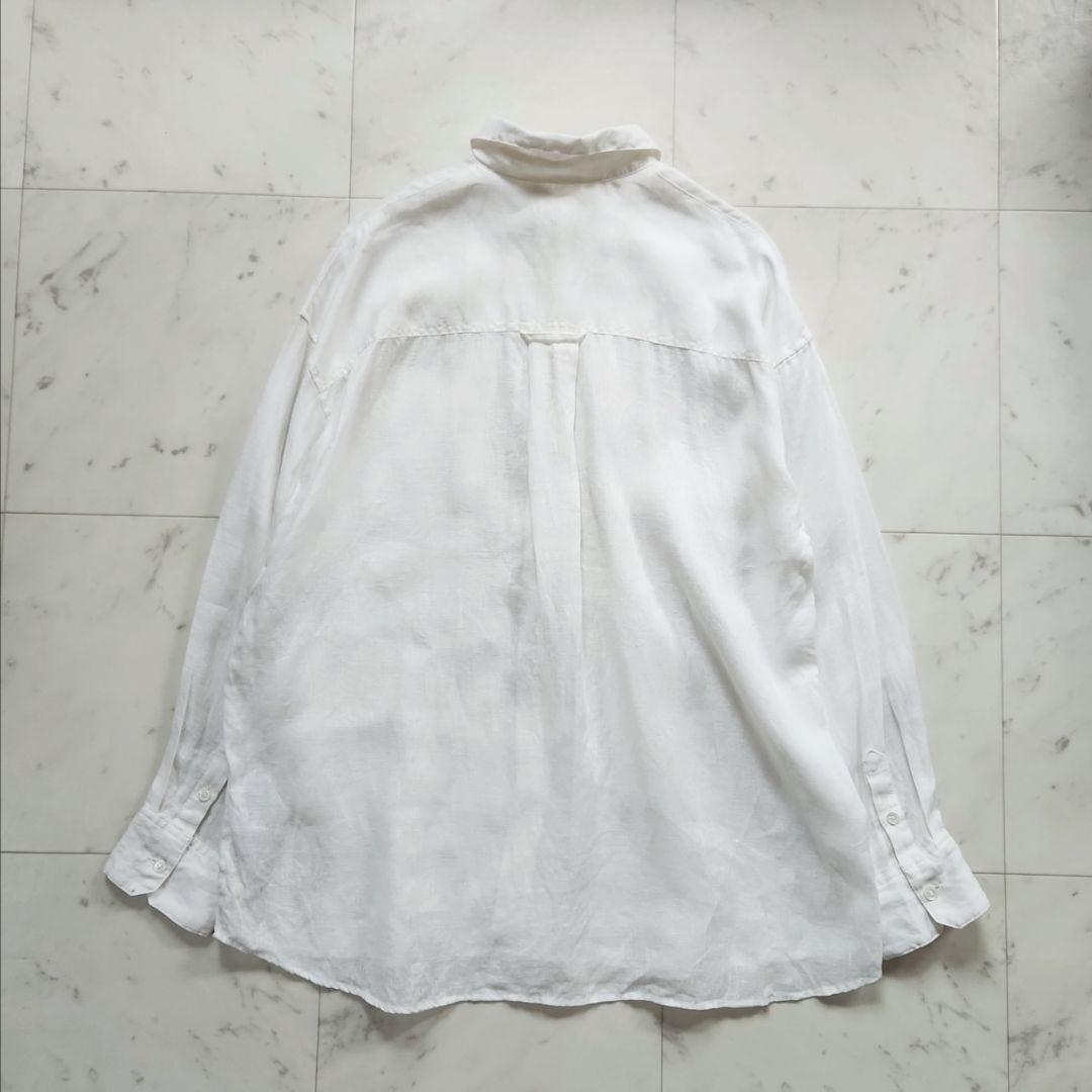 美品 ジャーナルスタンダード 麻100% 長袖シャツ ゆったりめ 白