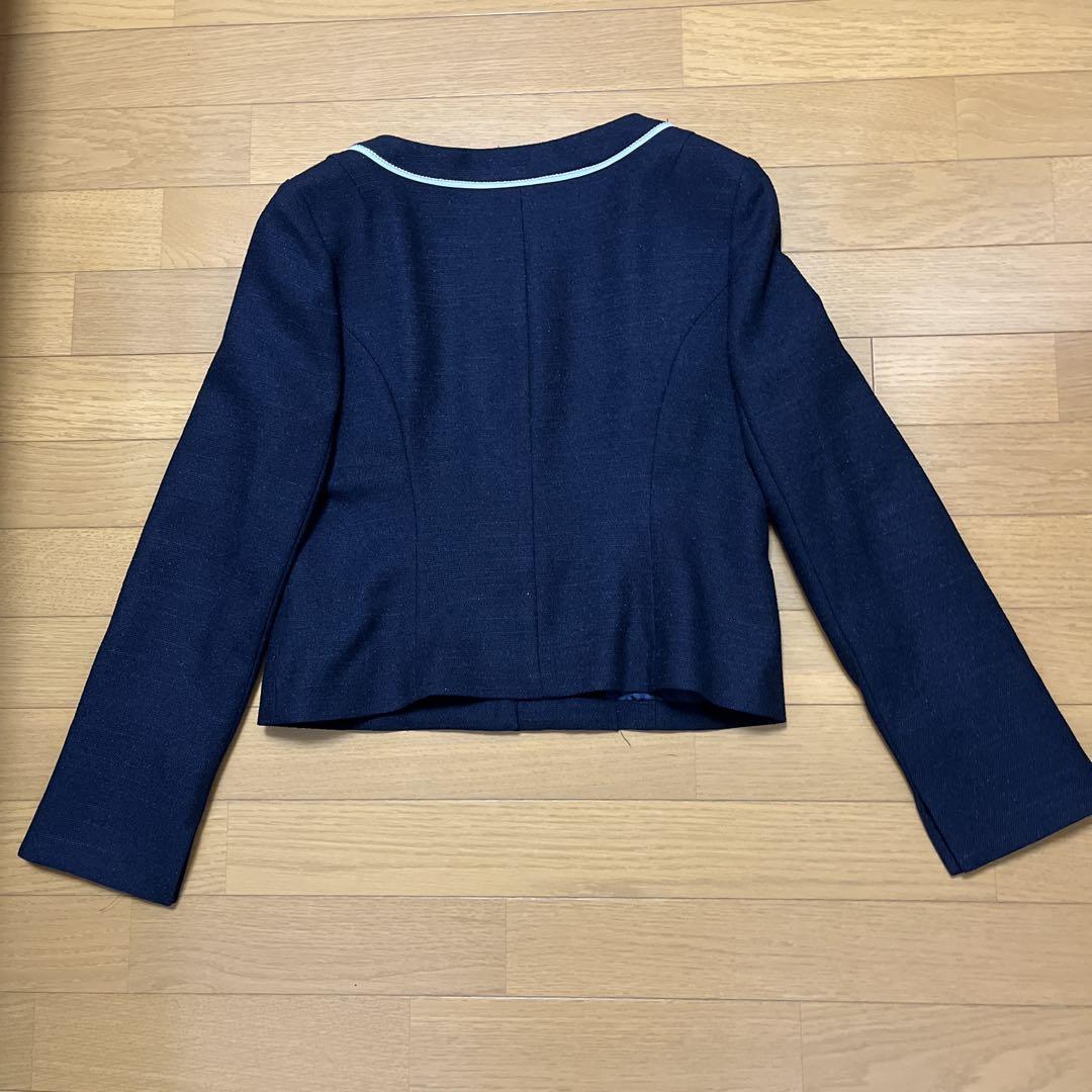 美品 plique a jour ツイード ノーカラー スーツ大きいサイズ42