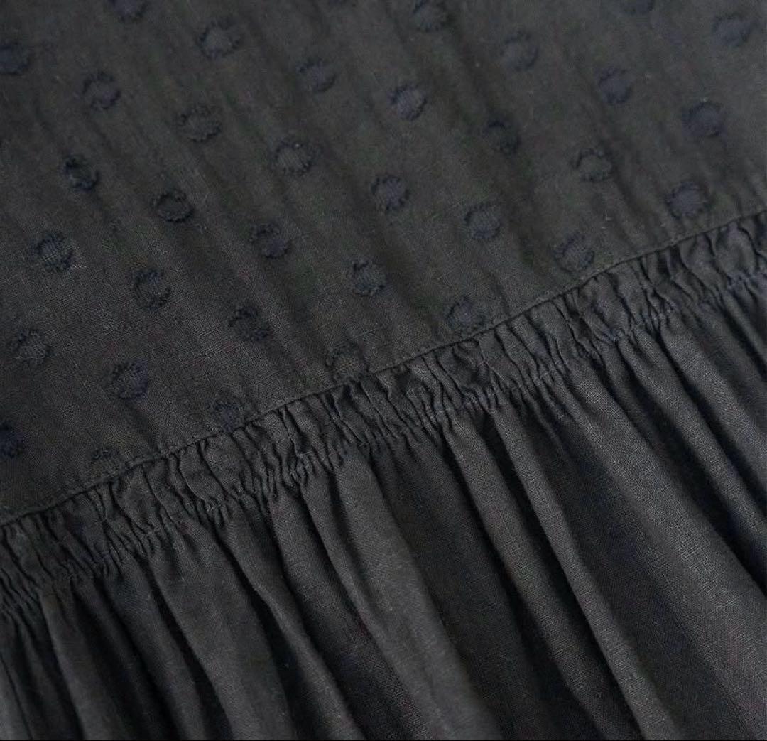 2024ネストローブ nest robe リネンドットジャガードワンピ