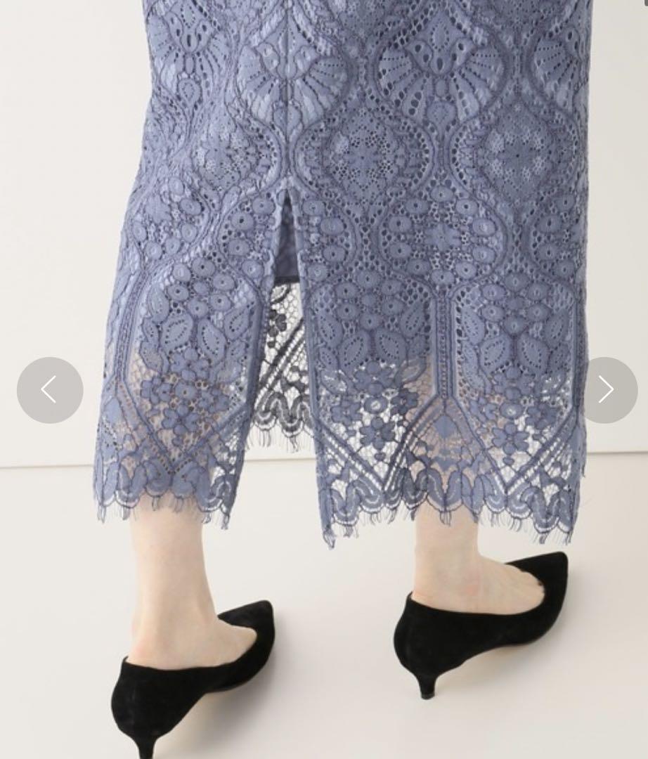 美品 LaTotalite クラフトレース ロングスカート◆