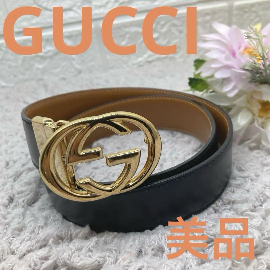 グッチ GUCCI レザー ベルト 80・32 510309 601254 バックル