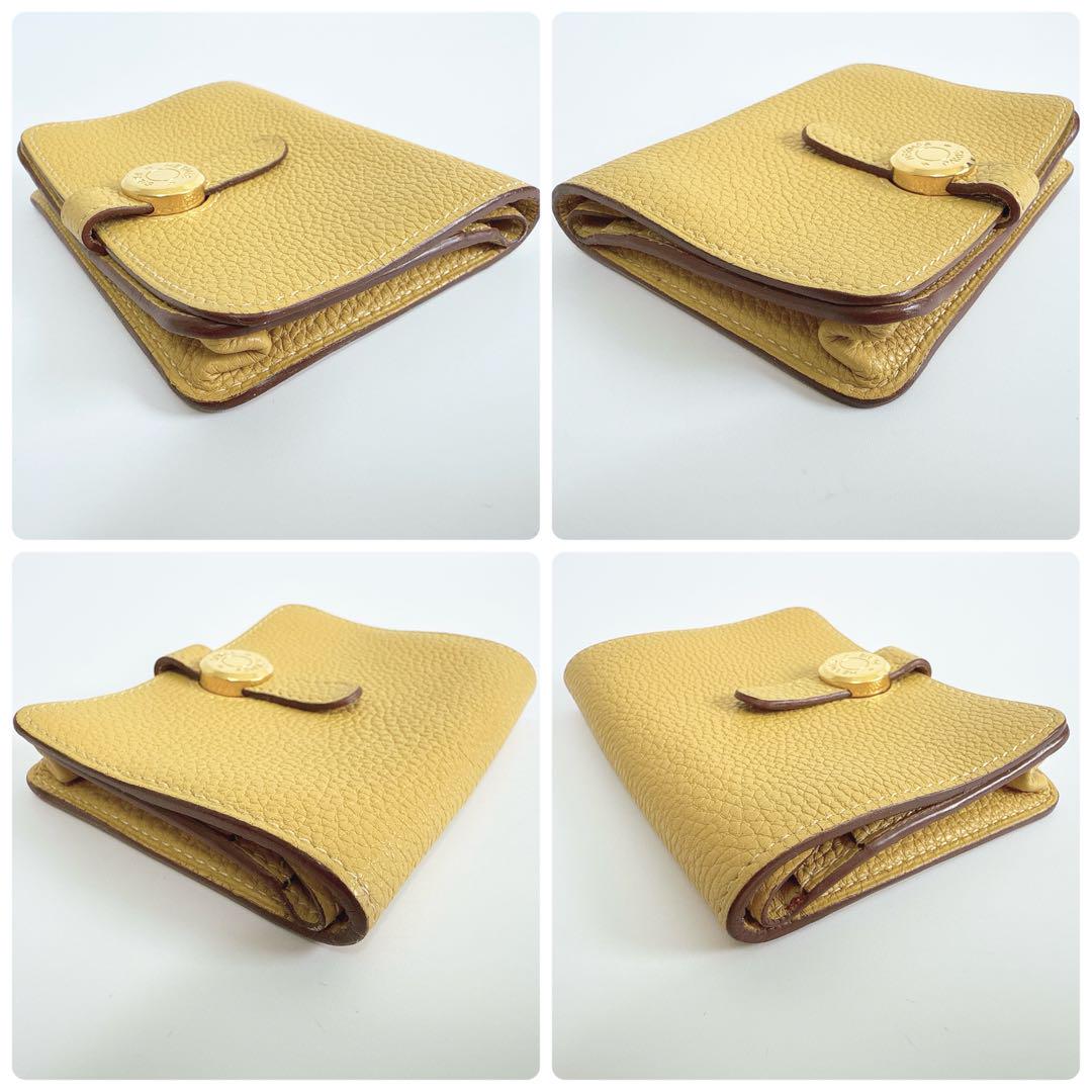 エルメス ドゴン コンパクトウォレット 財布 カードケース □L刻印 イエロー エルメス ドゴン コンパクトウォレット 財布 カードケース □L