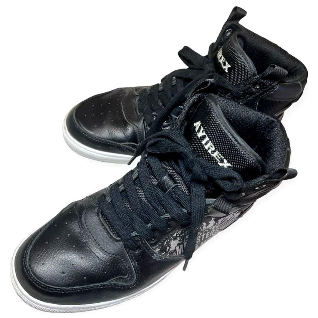 【美品】AVIREX GODDARD AV1278-02 ハイカットスニーカー