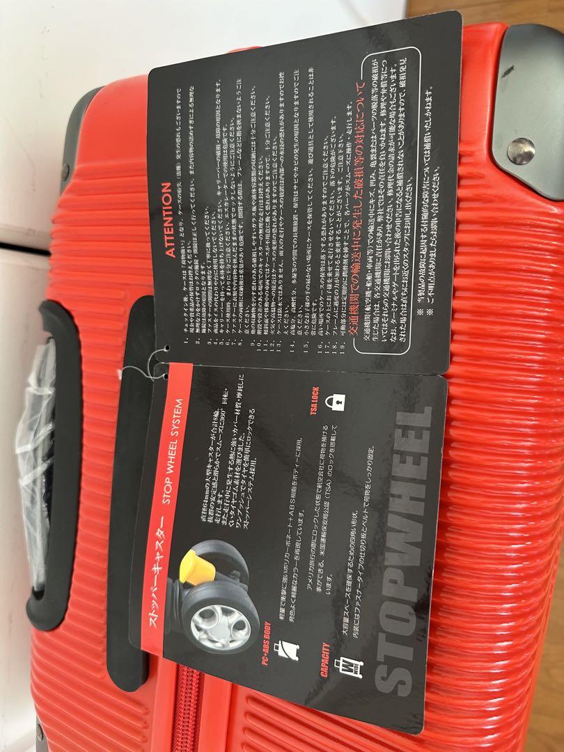 【新品】【未使用】赤 100L大容量キャリーケース