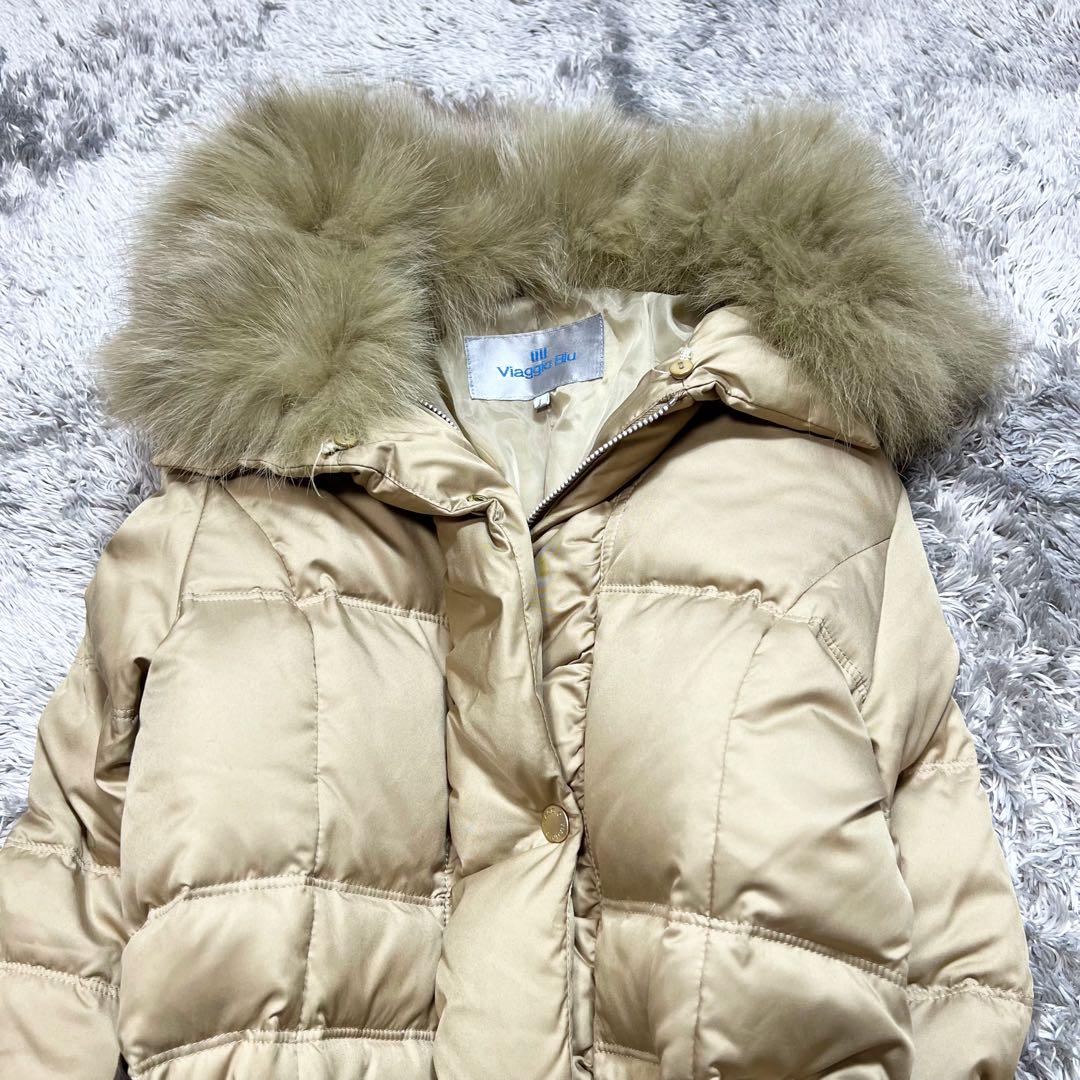 セール 国内 ベルテッド ビアッジョブルー ダウンコート ジャケット・アウター 2456 美品 S相当 サイズ1 ジャケット・アウター