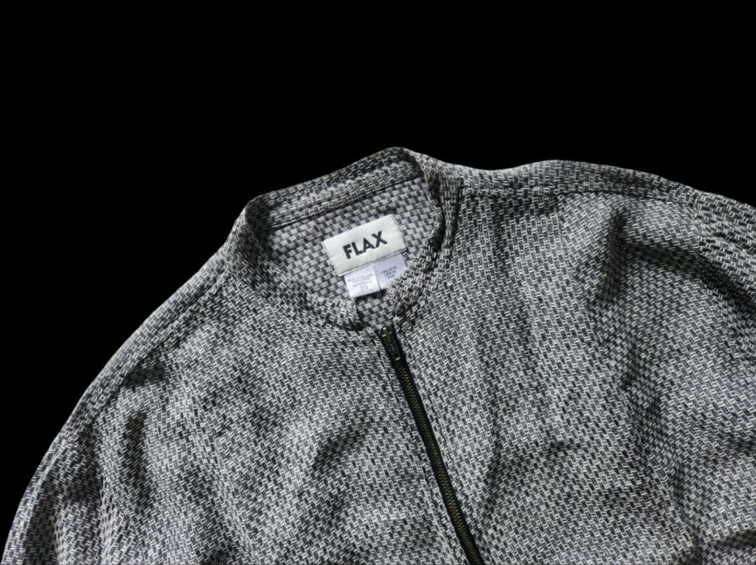 FLAX Linen Waffle Zip Cardigan 2G FLAX Linen Waffle Zip Cardigan 2G