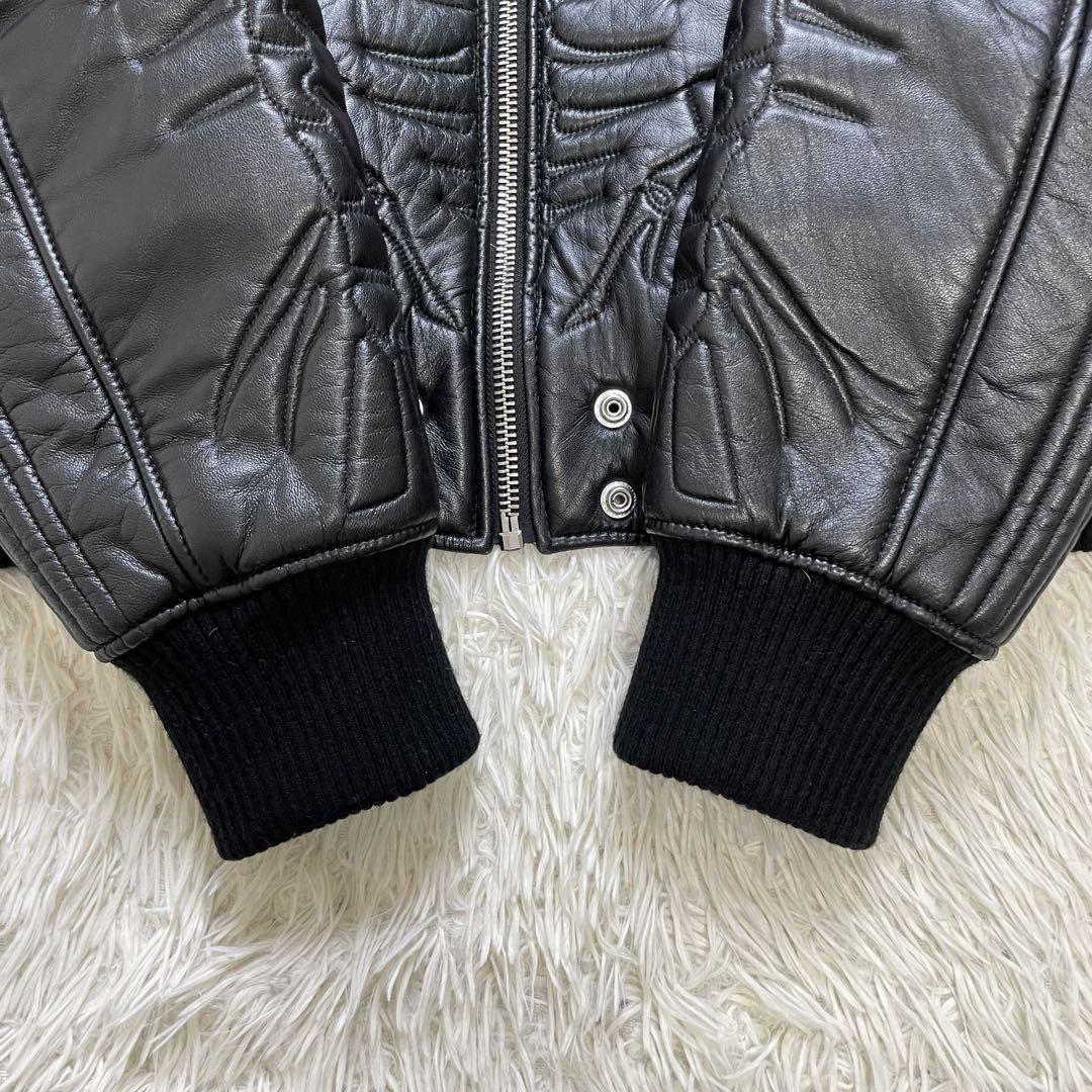 希少 DIESEL 定価12.6万 ラムレザー ボンバー ジャケット ブラックL