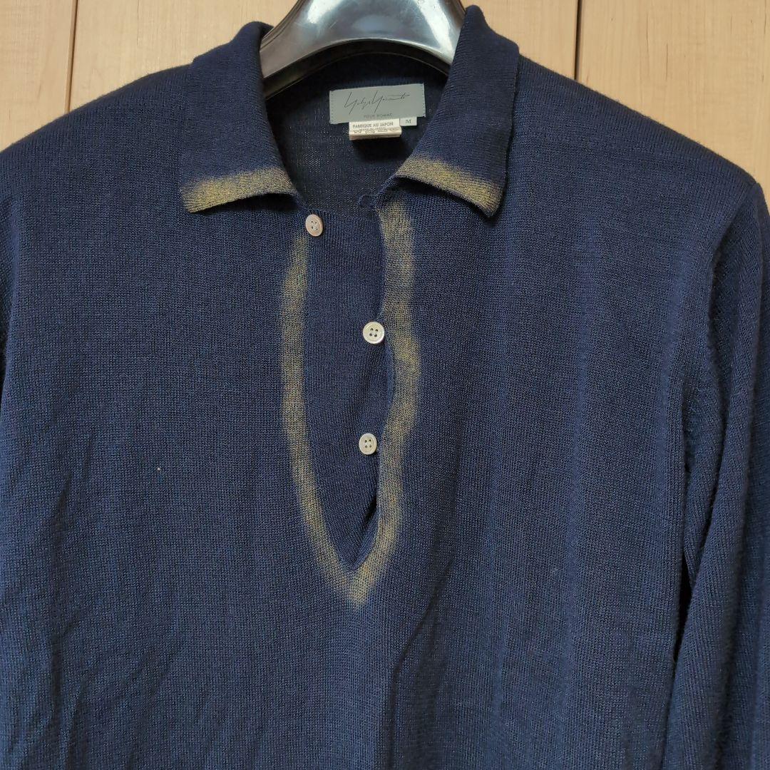 ネイビー ニット プルオーバー 長袖
