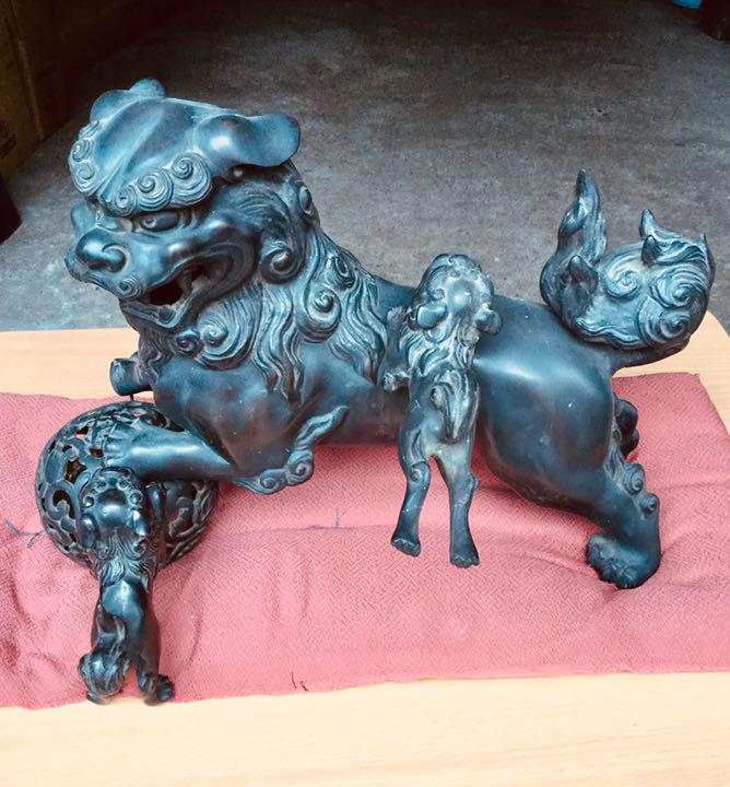 銅製 獅子の置物 - メルカリ