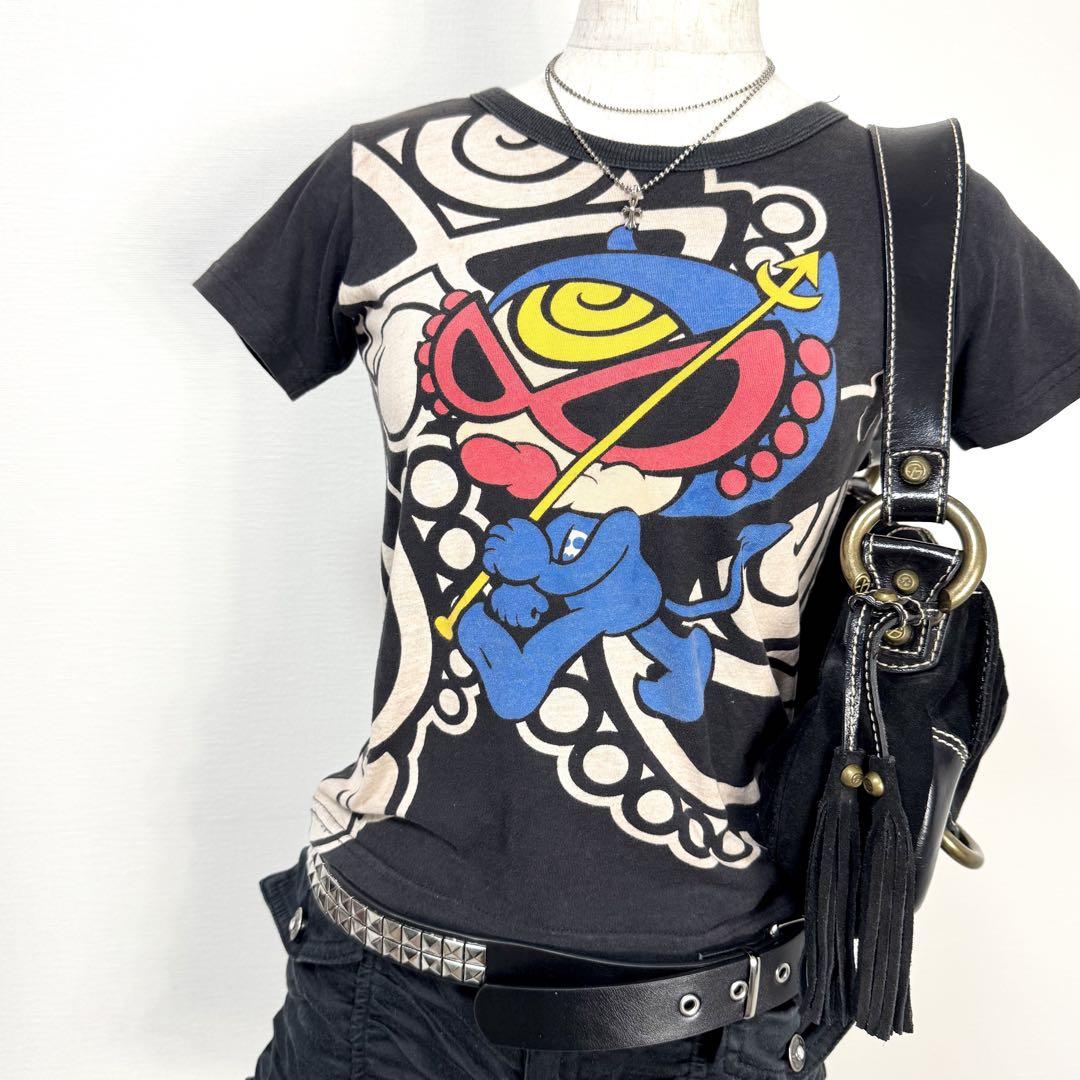 y2k❤️ HYSTERIC MINI デビル ミニちゃん 両面ロゴ Tシャツ