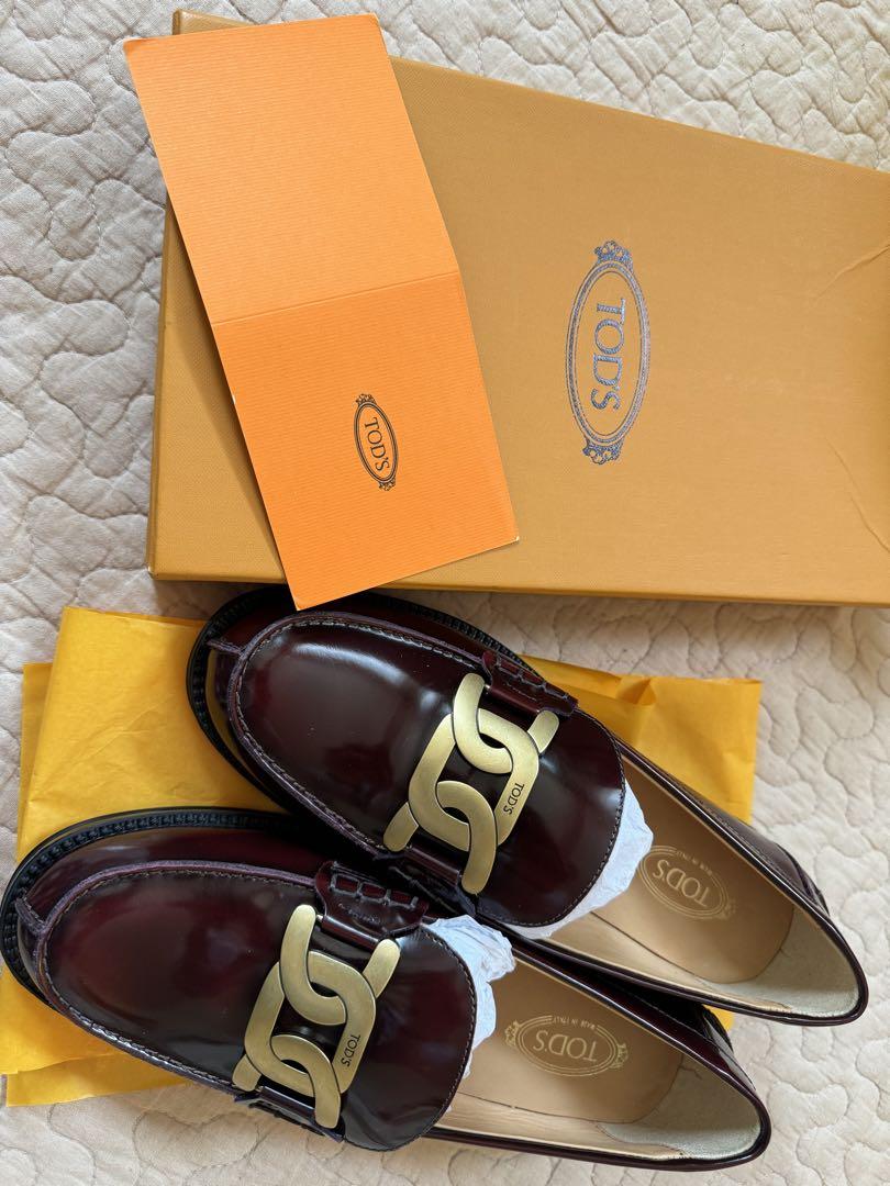 新品 TOD'S トッズ レザー ローファー 38 ボルドー