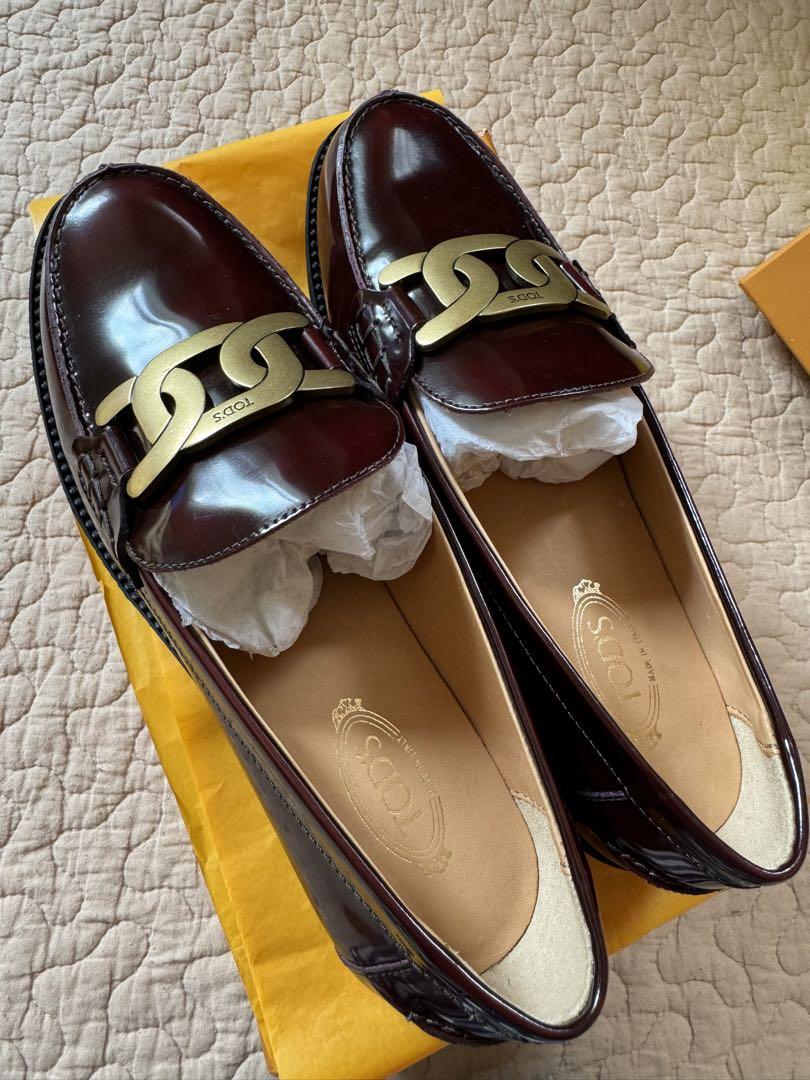 新品 TOD'S トッズ レザー ローファー 38 ボルドー