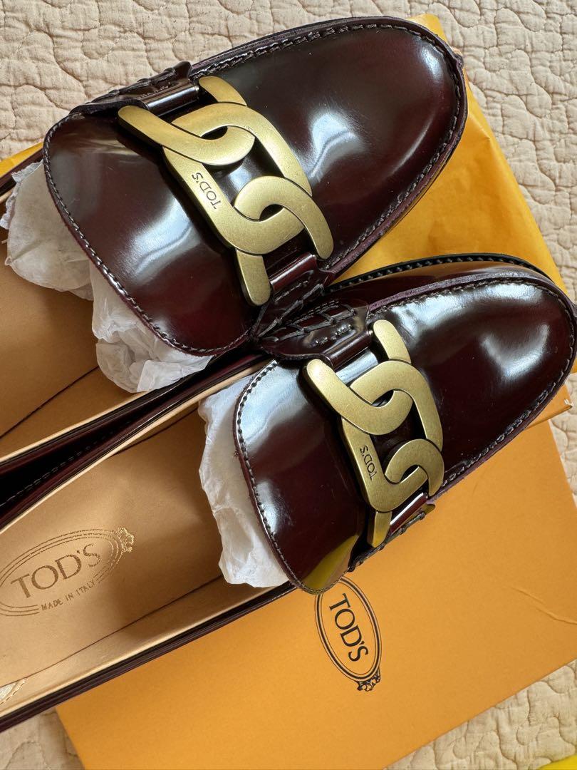 新品 TOD'S トッズ レザー ローファー 38 ボルドー