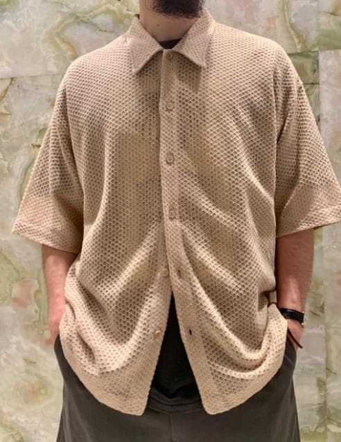 H BEAUTY&YOUTH コットンヘンプ シアーニットシャツ Sサイズ H BEAUTY&YOUTH コットンヘンプ シアーニットシャツ Sサイズ