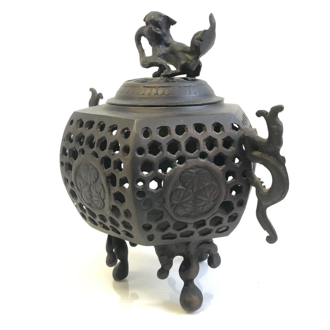 SALE/66%OFF】 香炉 金属製 銅製?茶道 華道 香道 透かし彫り #1402
